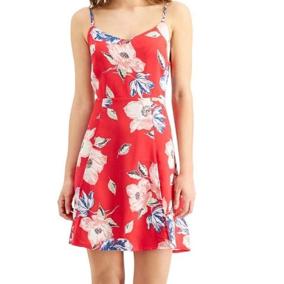 French Connection Dress Cari Size 12 Summer Floral Print Camisole Pink & Blue - Picture 1 of 14